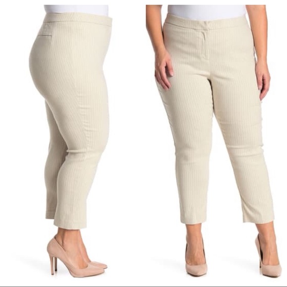 NWT Amanda &Chelsea Striped Ponte Knit Dress Pants - Picture 4 of 5